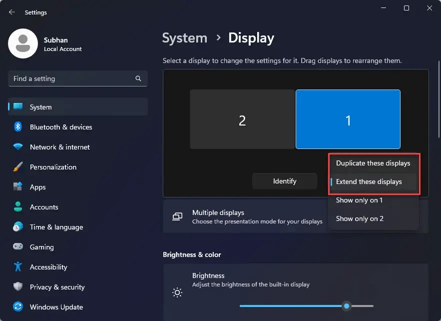 How To Duplicate Or Extend Screen On Windows 11/10