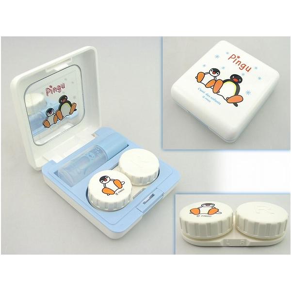 PINGU ピングー コンタクトケアセット コンパクト ソフト用 携帯できる ミラー付 ペンギン キュート カワイイ