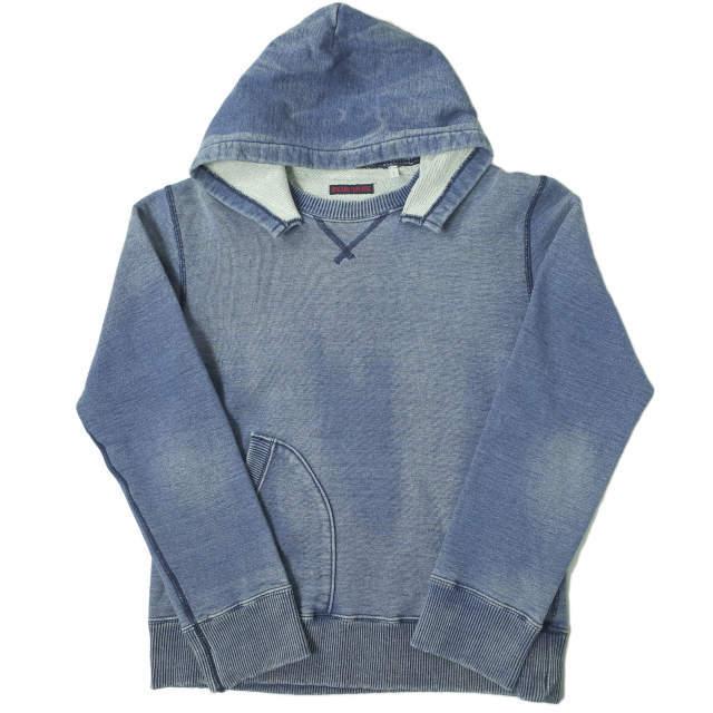BLUE BLUE ブルーブルー 日本製 INDIGO DYED HOODIE フェードインディゴスウェットパーカー 700023228 1