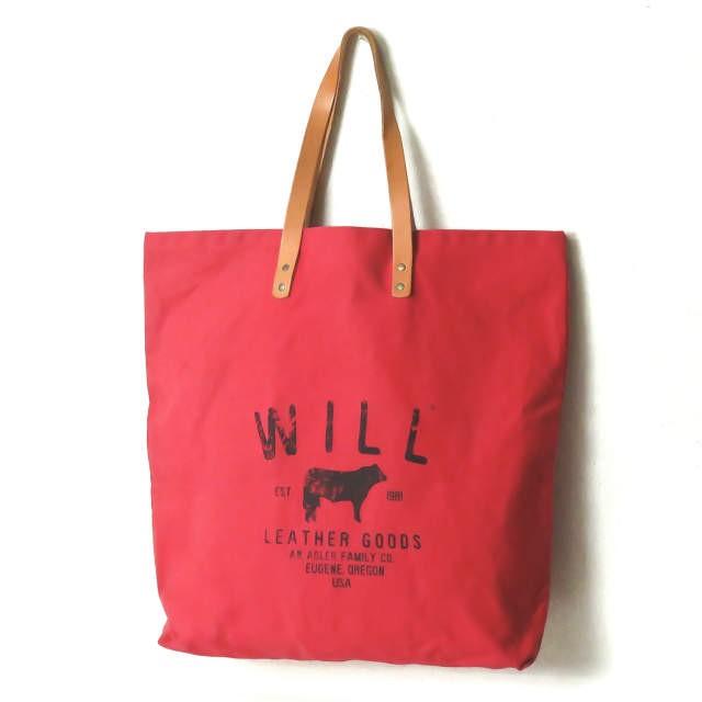 ウィルレザーグッズ Will Leather Goods CLASSIC CANVAS BAG ビッグサイズ キャンバストートバッグ レッド