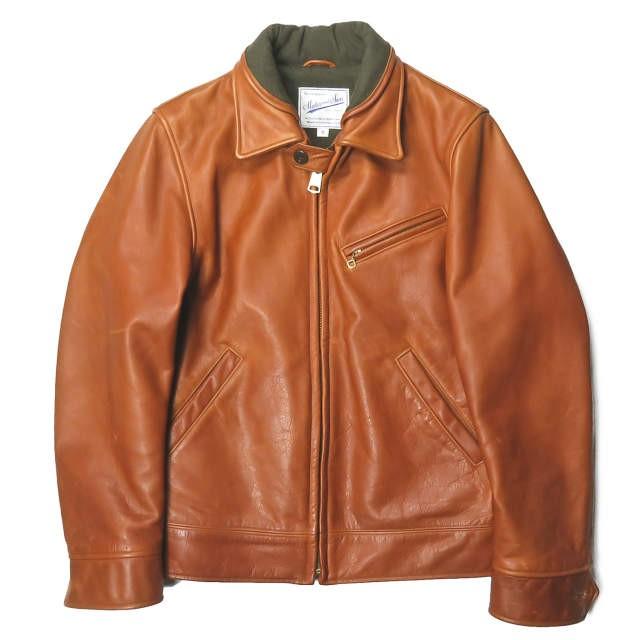 SLATER AND SON スレーターアンドサン アメリカ製 DOCK WORKER LEATHER JACKET 襟付き シングル