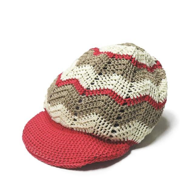 フレッドベア Fred Bare イギリス製 ツバ付き コットンニットキャップ フリー レッド タム キャスケット 帽子 mc62364