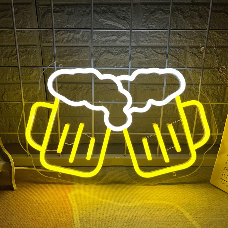 Beer Neon Signs Neon Light Sign for Bar Cheers, Neon Beer Signs Led