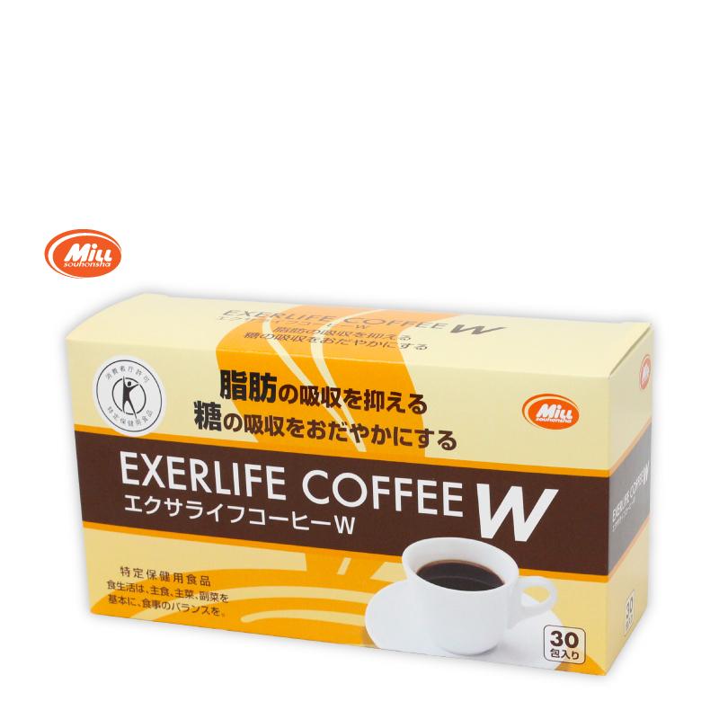特保 ドリンク エクサライフコーヒーW 30包入り 1杯あたり117円 飲み物 難消化性デキストリン 食物繊維 特定