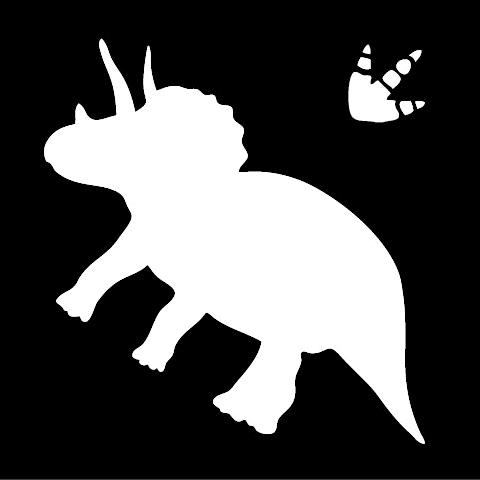 1 シルエットステッカー 恐竜 トリケラトプス 足跡つき 定形外郵便送料無料 :Dino002:モジモジタック Yahoo!店 - 通販 - Yahoo!ショッピング
