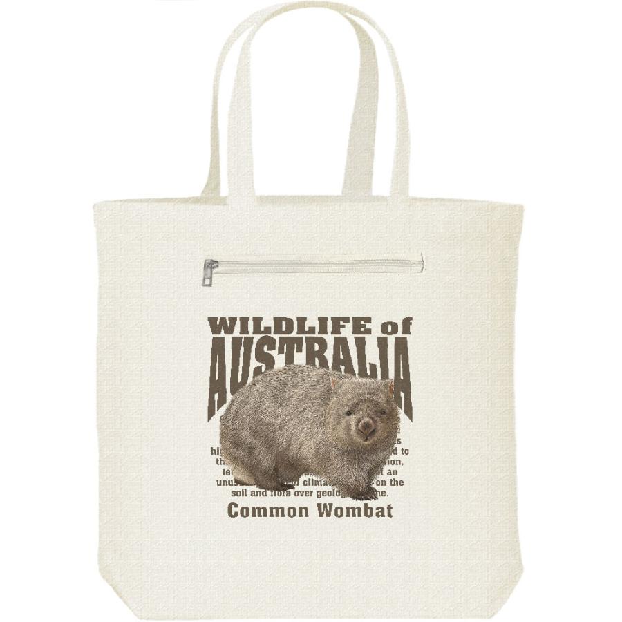 ヒメ ウォンバット（オーストラリアの生物）/キャンバス トート バッグ・ファスナー ポケット付 BF229MYDS 通販