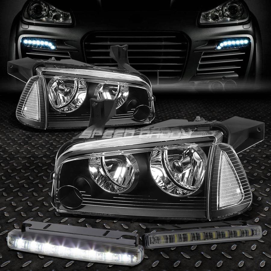 USフォグライト BLACK HOUSING CRYSTAL HEADLIGHT + CORN ER + SMOKED LED FOGラ 自動車