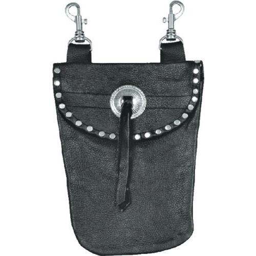 ダブルクリップ&飾りコンチョ付きリベット革ベルトバッグ7.5"×6" B00I5V4UU2Zestcode 通販 Yahoo!ショッピング