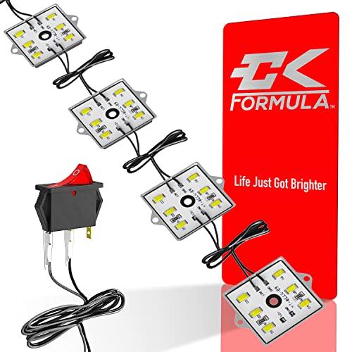 CK Formula LEDトラックベッドライト48個LEDチップ、スーパーホワイト、オン/オフパワースイッチ、12 V、IP 68防水