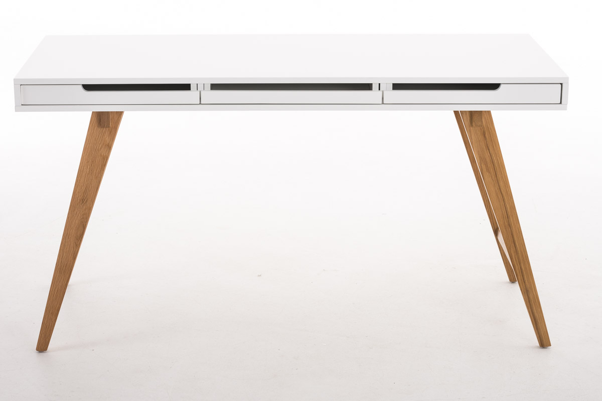 HH42831 Schreibtisch Porto 140 cm V2 weiß Bürotisch Tisch