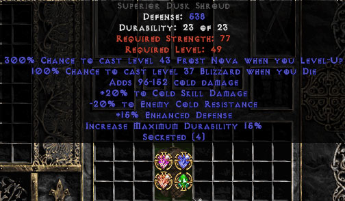 +20/20 Cold Facet Dusk Shroud Buy Diablo 2 Items D2 Items for Sale