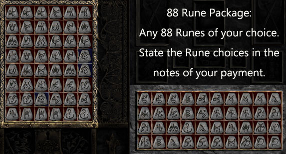 5. Multiple Rune Package 88 x Any Runes Buy Diablo 2 Items D2 Items for Sale