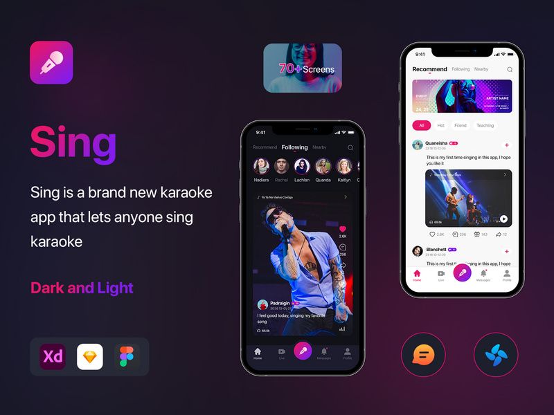 Social Karaoke Singing Mobile App by ouqiliang EpicPxls