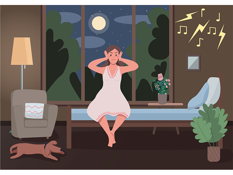 Noisy neighbours flat color vector illustration by The Img EpicPxls