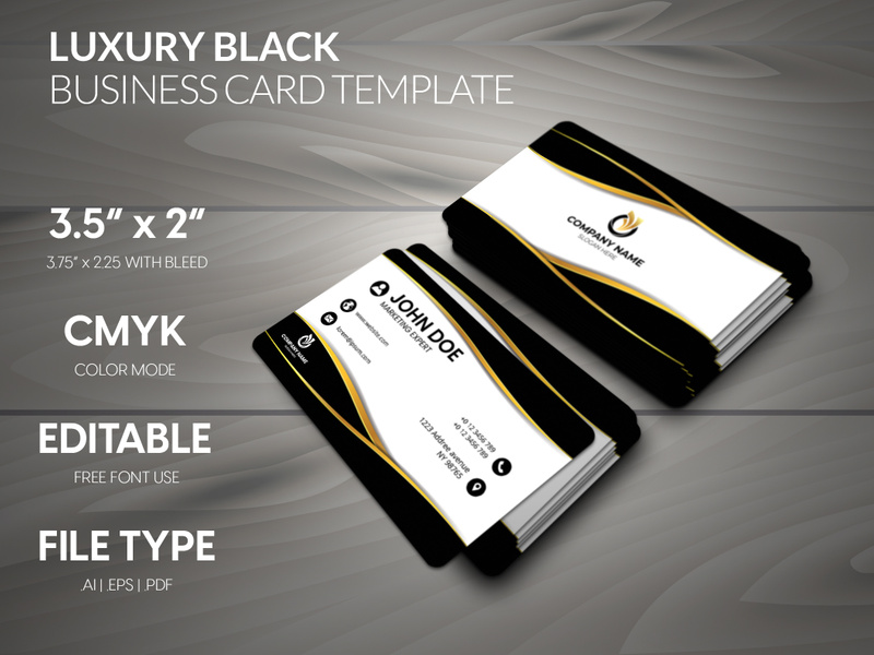 Luxury Black Business Card by Hendric Simarmata EpicPxls