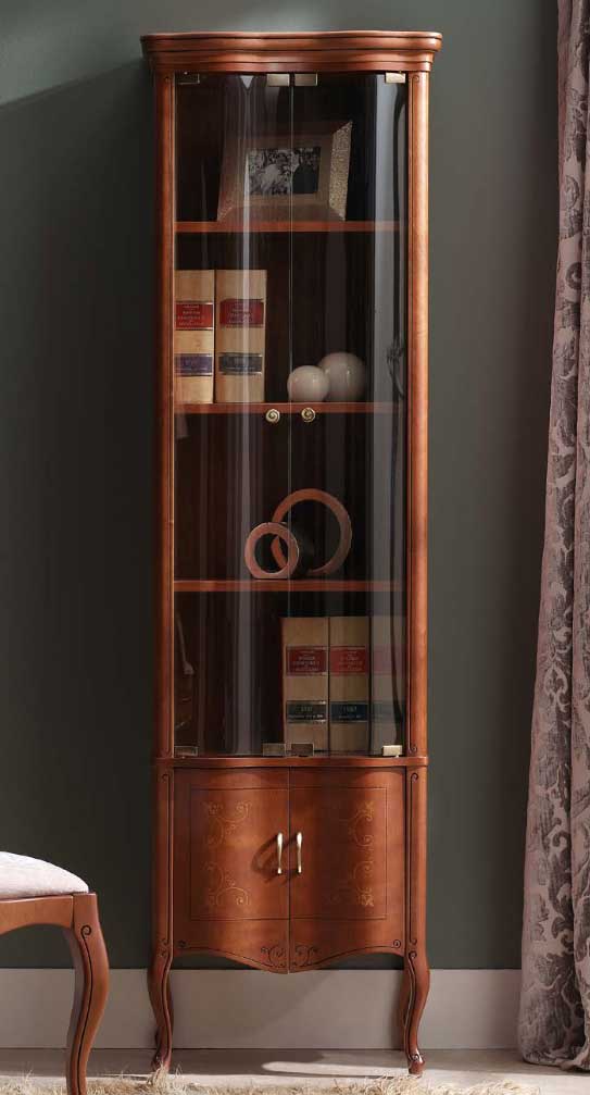 Bücherregal mit Glastürenin Kirsche oder Nussbaum lieferbar, MassivholzITER® Möbel