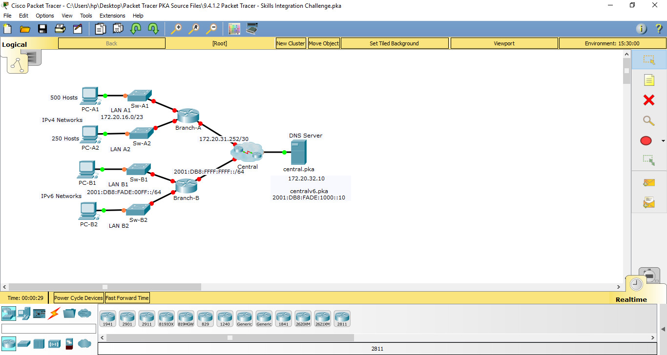 8.3.1.2 Packet Tracer – Skills Integration Challenge