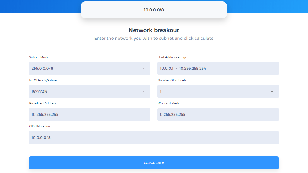 IPv4 Classless InterDomain Routing (CIDR) Calculator Online
