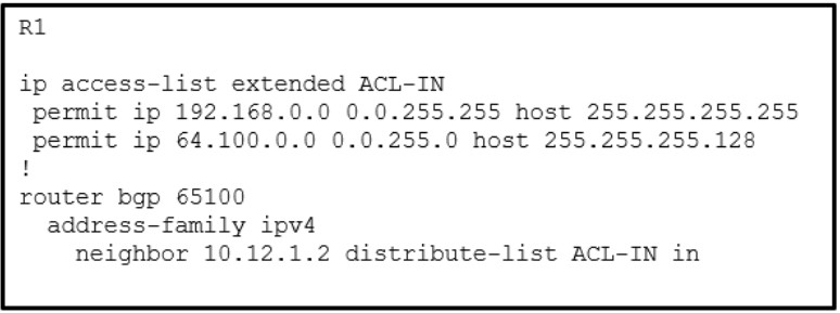 Refer to the exhibit. A network administrator is configuring BGP route