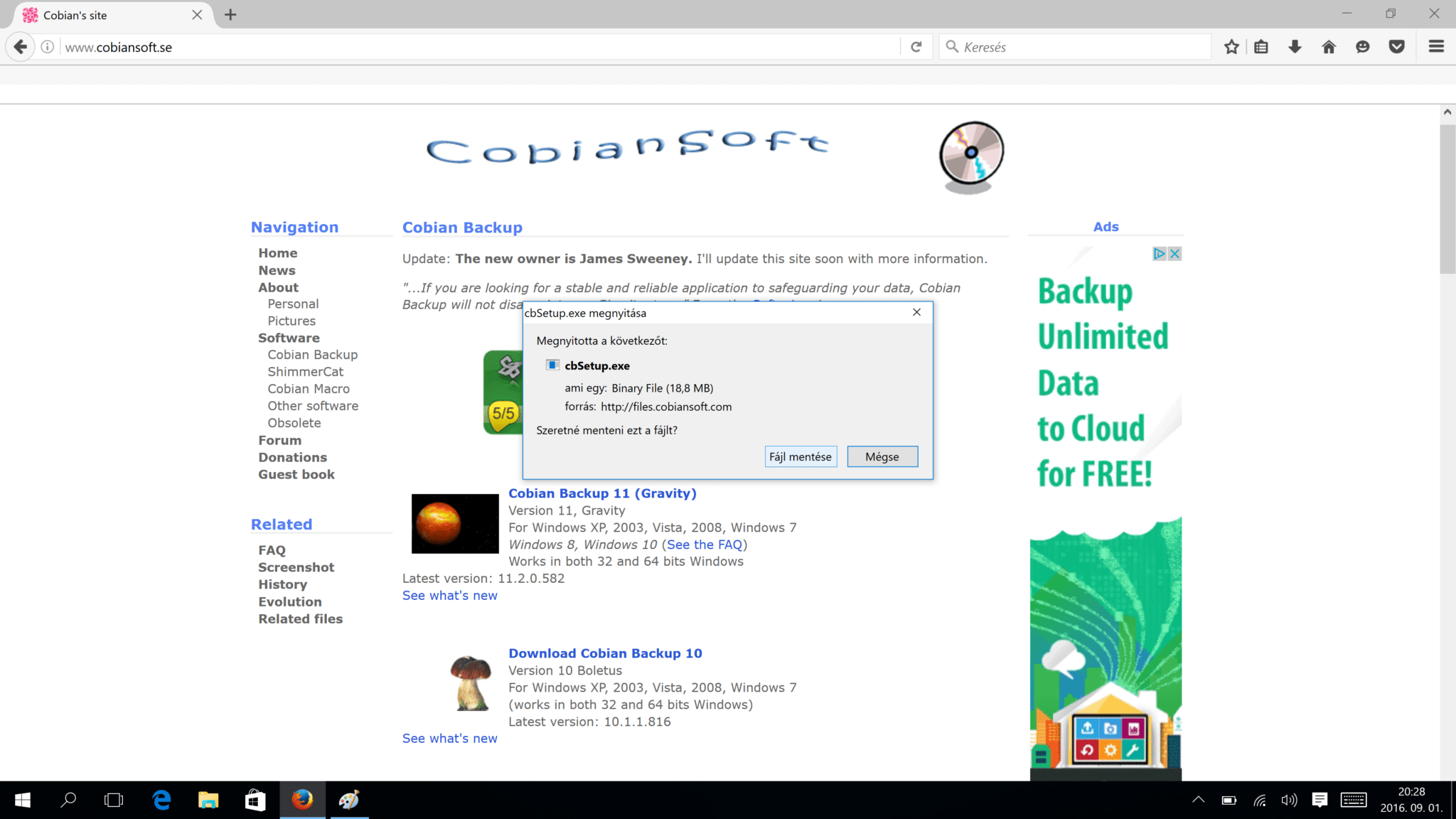 Cobian Backup 11 (Gravity) Nem mai darab, de még mindig az egyik