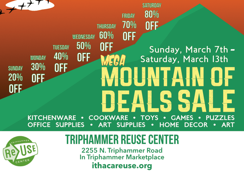 Triphammer Calendar Of Events 2023 The Mega Mountain of Deals Sale At Triphammer ReUse Center! Finger