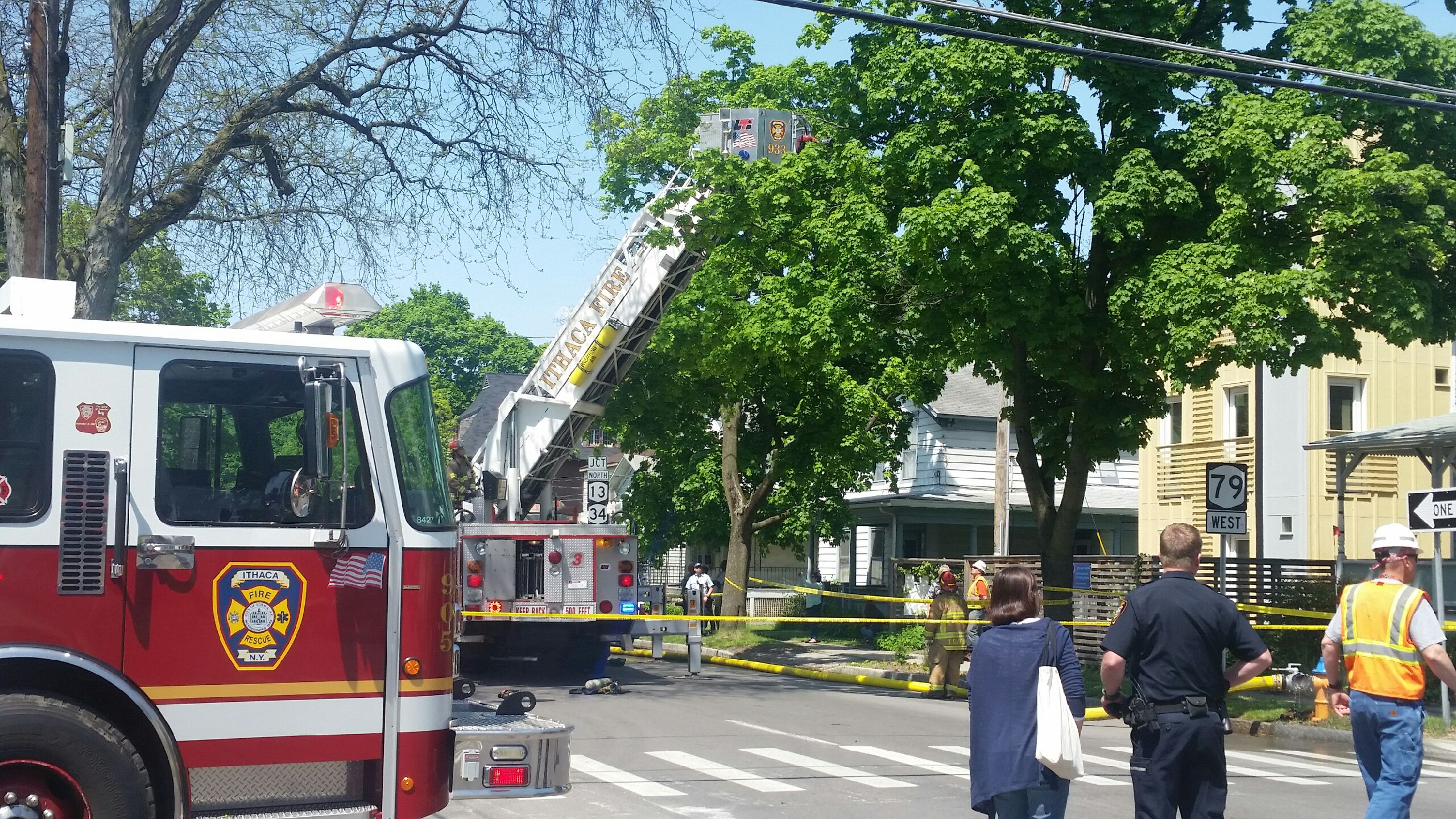 Firefighters extinguish house fire on Seneca Street in Ithaca The