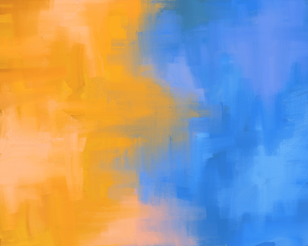 Digital painting Orange and Blue 1 It Happened So Fast