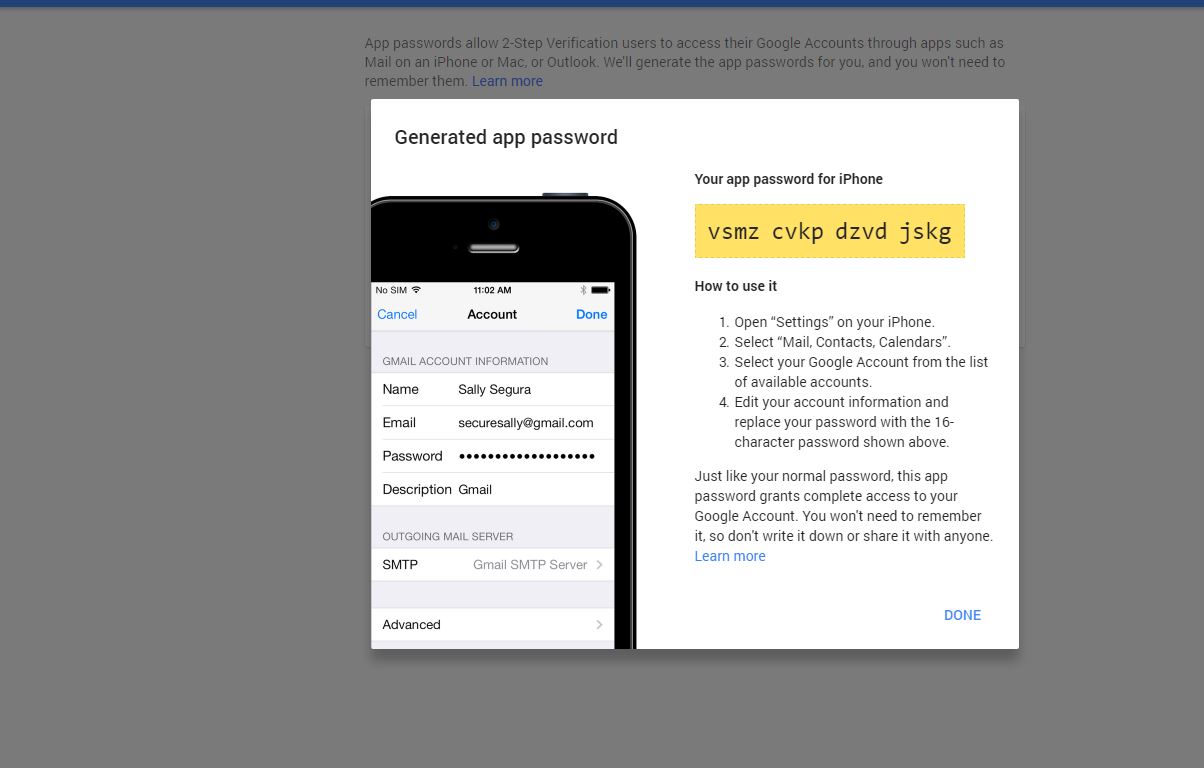 Add Brown email to iPhone/iPad device after Enabling Two Step Verification on your Brown email
