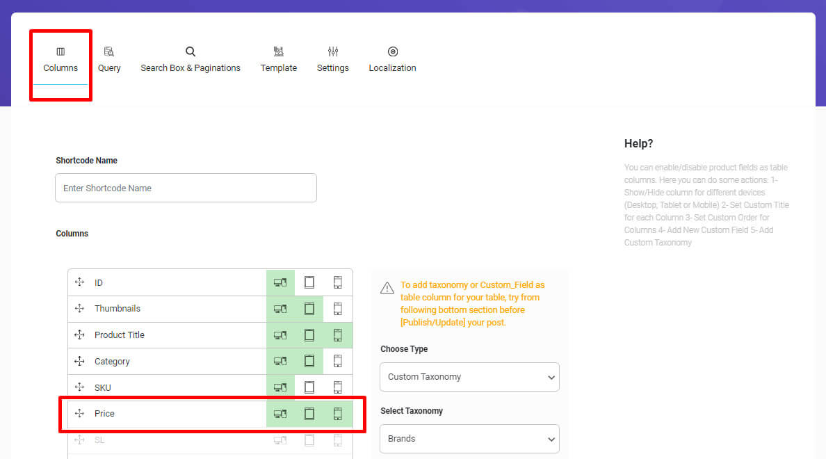 How to display products in a specific price range with