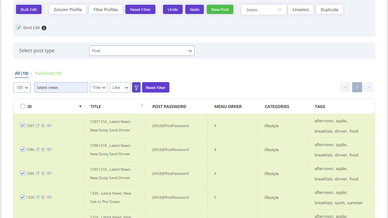 How to set the password for all WordPress posts using WordPress bulk