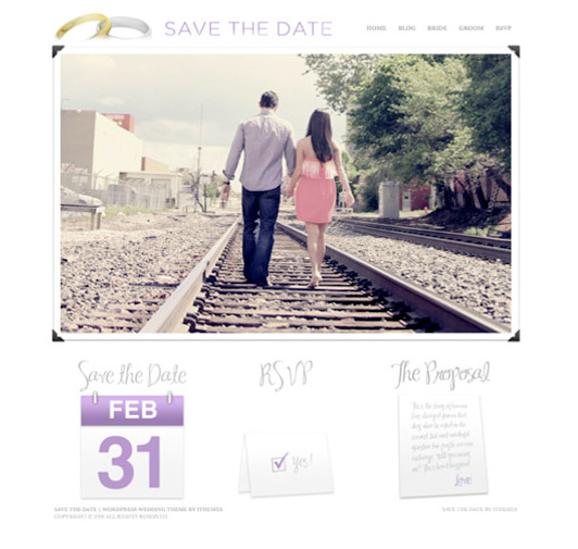 'Save the Date' Wedding WordPress Theme Released