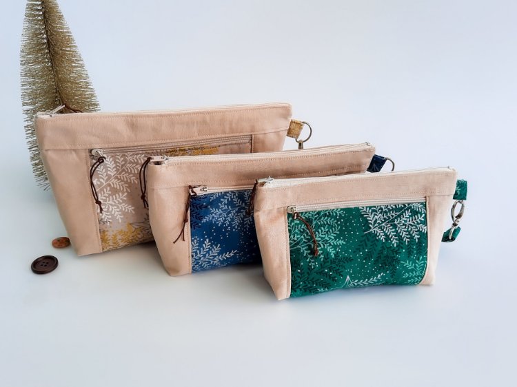 iThinksew Patterns and More Double Zipper Pouch Pattern/3 Sizes