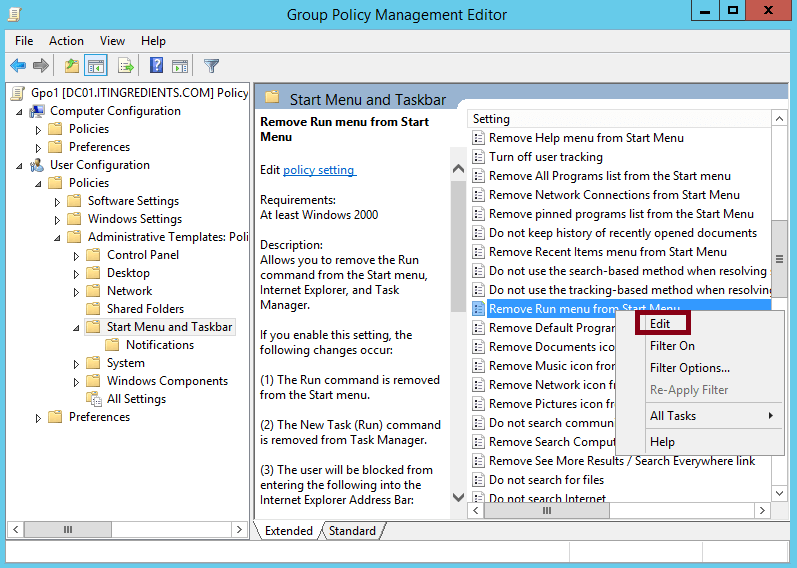 {Updated} How to disable Run Group Policy using GPMC