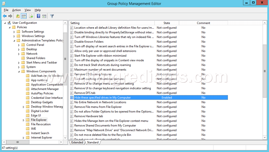 How to Hide Drives using Group Policy in Windows Server 2012 R2
