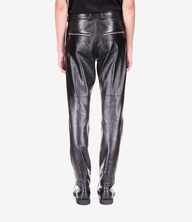 Shop 032c GUILTY Leather 'Spoil' Zip Trousers Black at itk online store