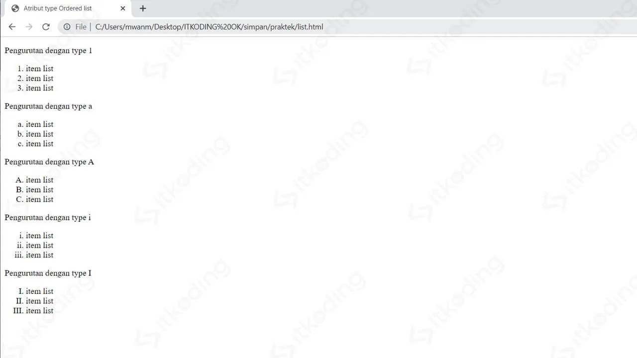 Cara Membuat List pada HTML Fungsi Tag ol, ul, li