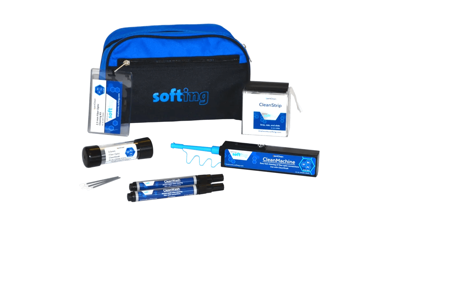 Softing has fiber optic cable cleaning kits XpertClean Softing IT