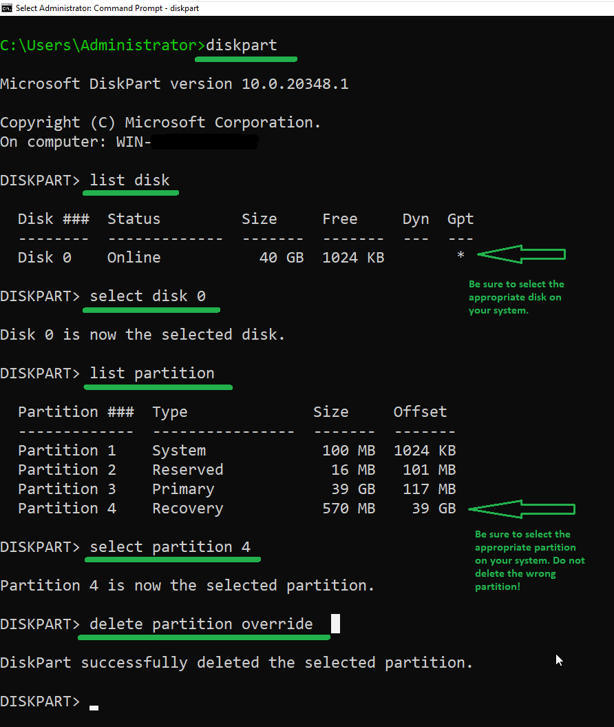 Delete a Windows Partition Using DiskPart iTomation
