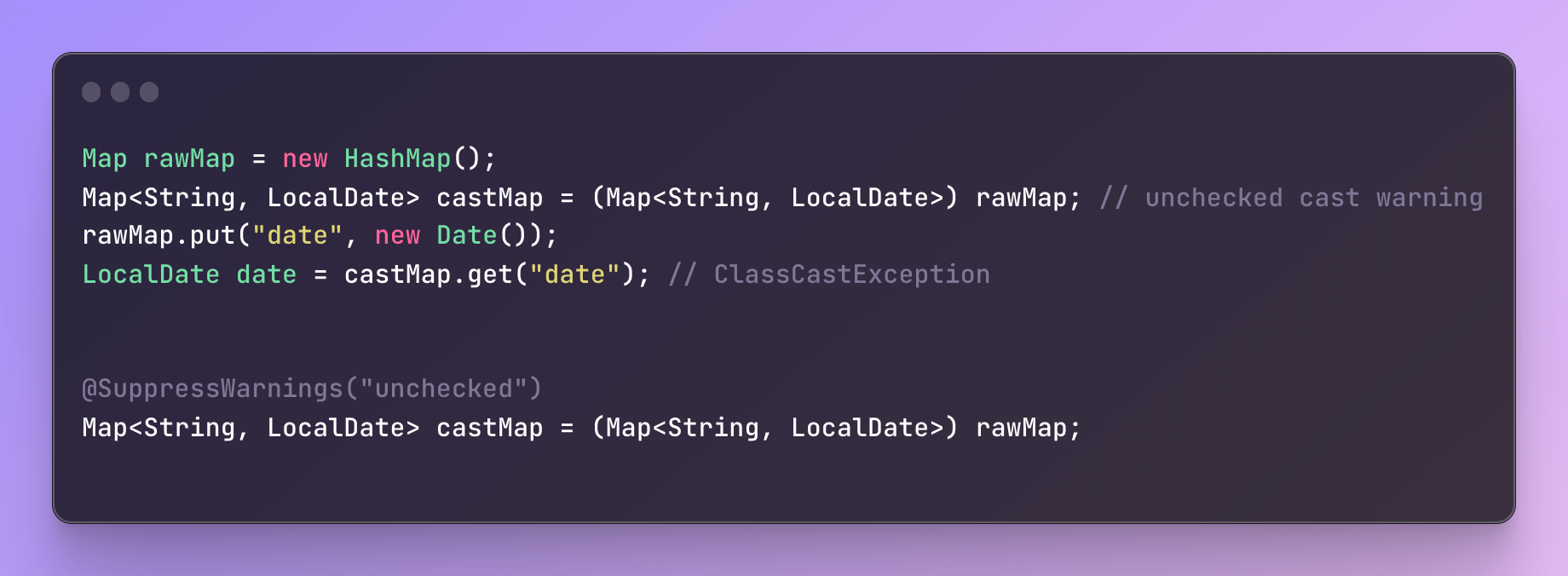 Understanding Java unchecked cast Warning IToolkit