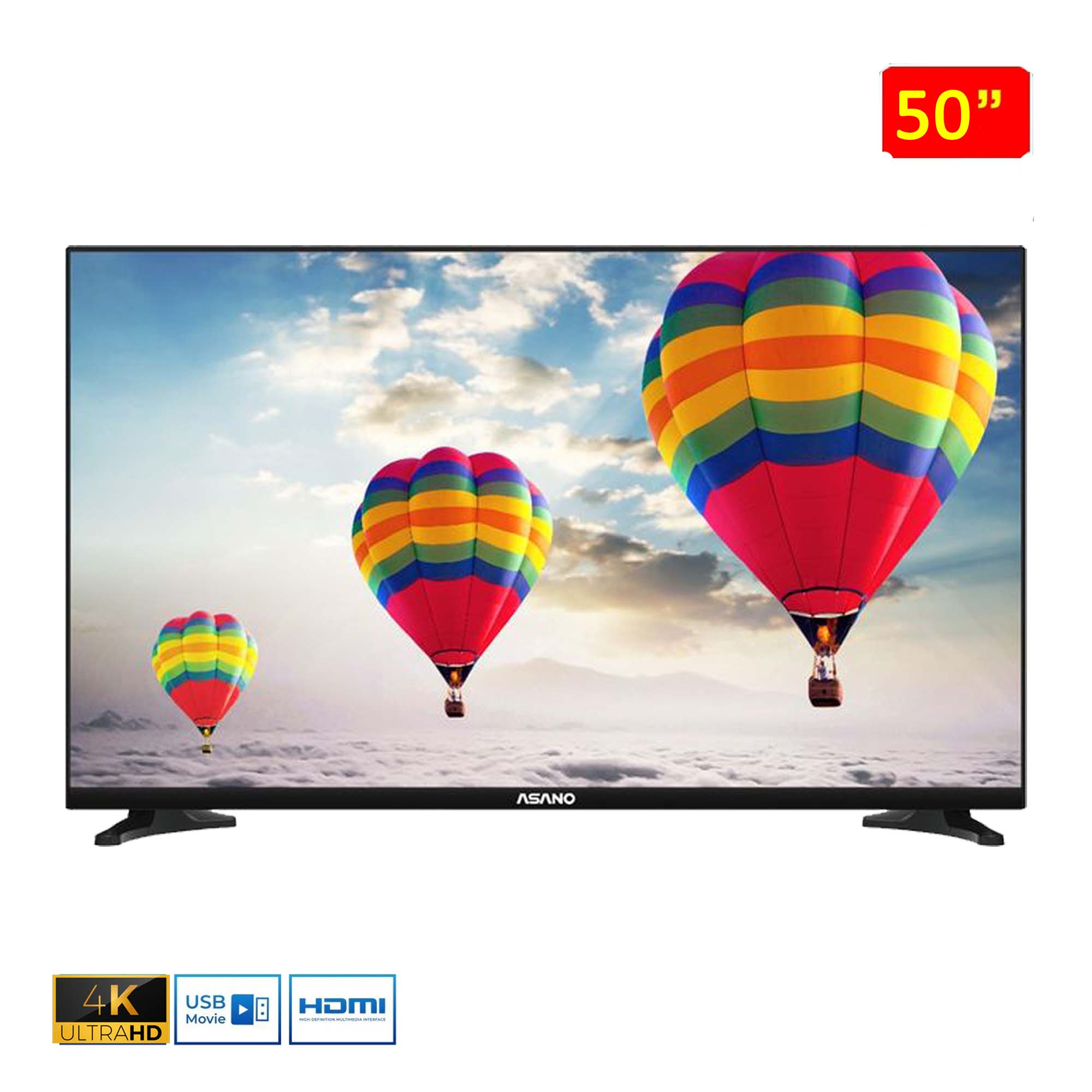 Asano 50" Ultra HD 4K Smart LED TV Black itouch gh