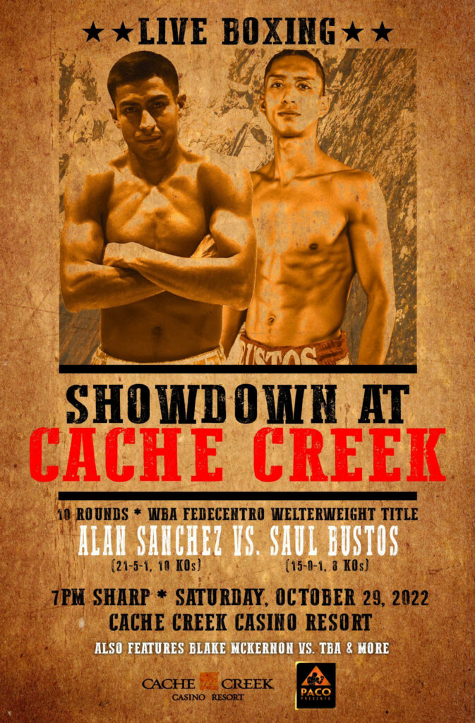 WBA Title Fights Heads To Cache Creek, October 29th