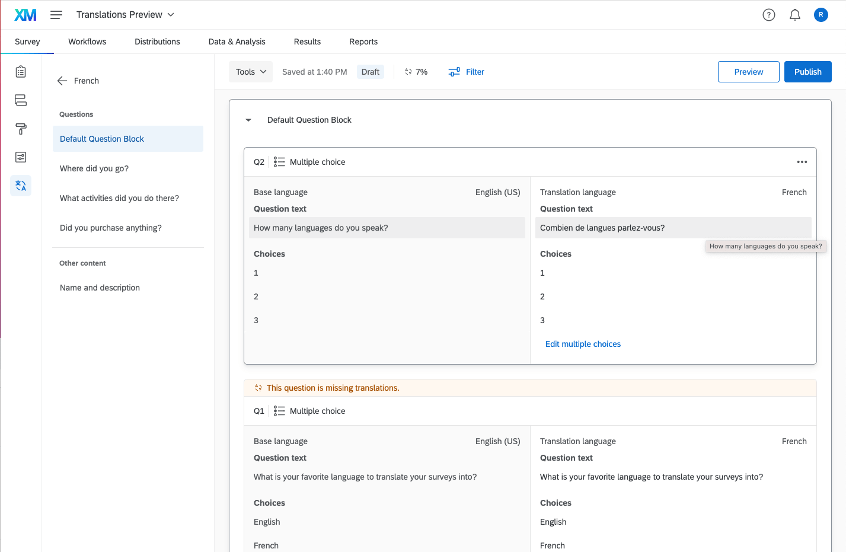 Qualtrics Survey Translations Update Information Technology Services