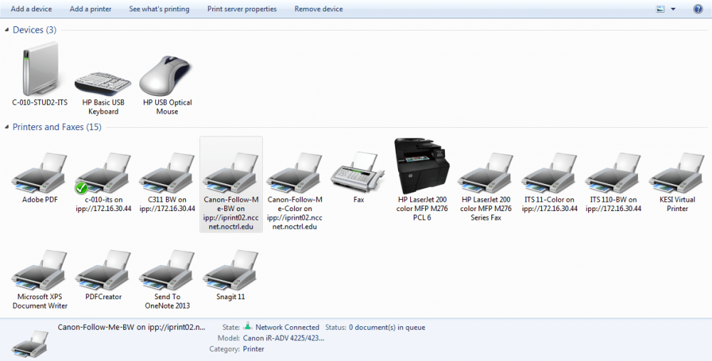 Canon MFD Options Windows Information Technology Services