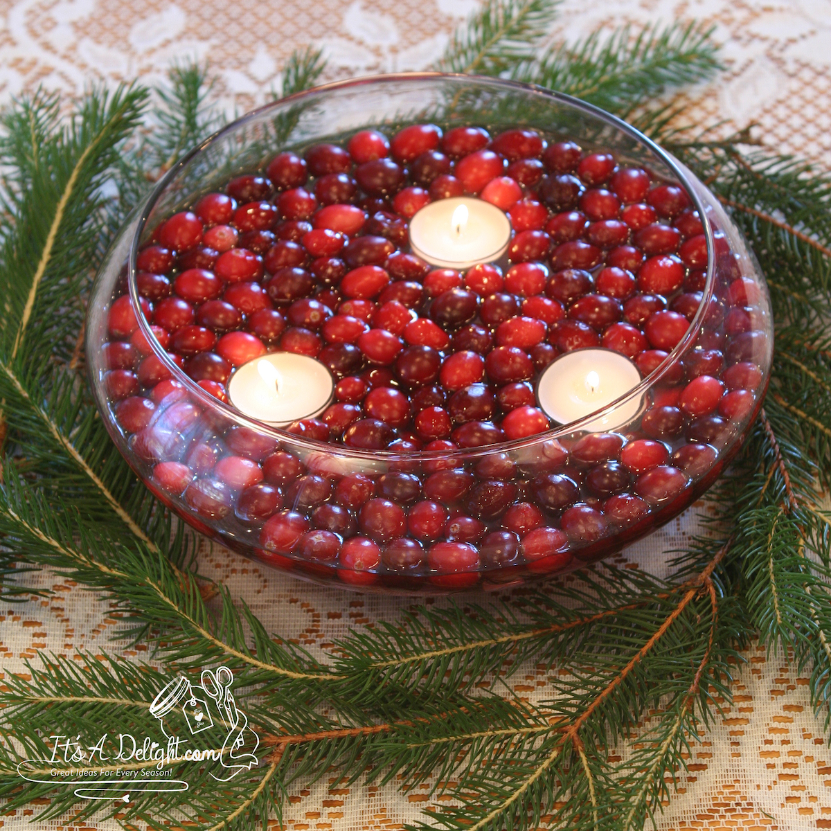 Festive Cranberry Centerpiece It's A Delight!