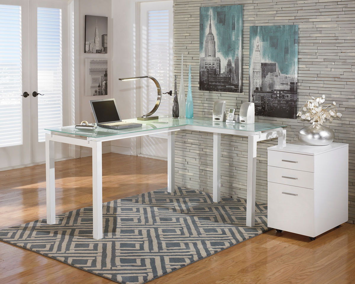 Baraga LDesk with File EZ Furniture Sales & Leasing