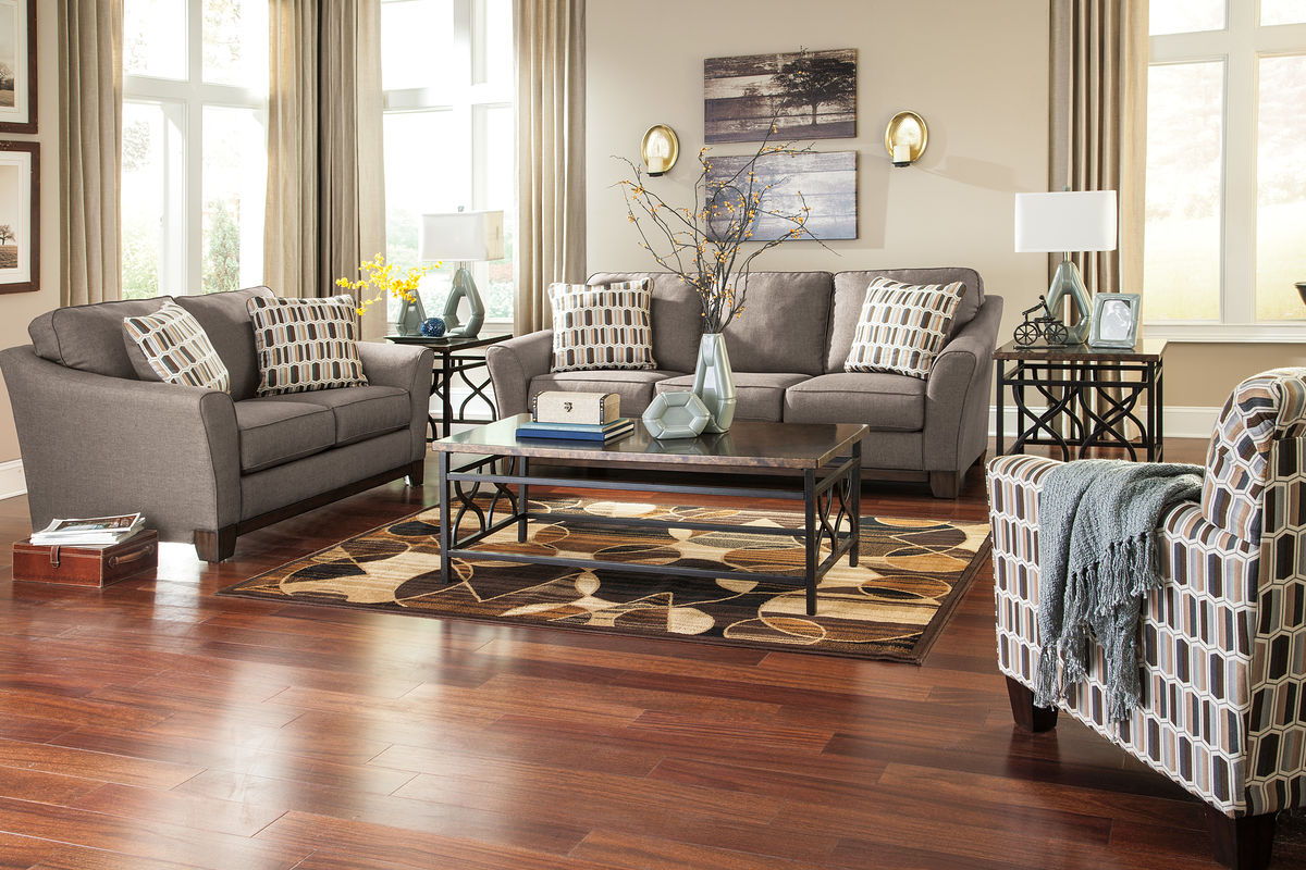 Janley Slate Sofa, Loveseat & Accent Chair EZ Furniture Sales & Leasing