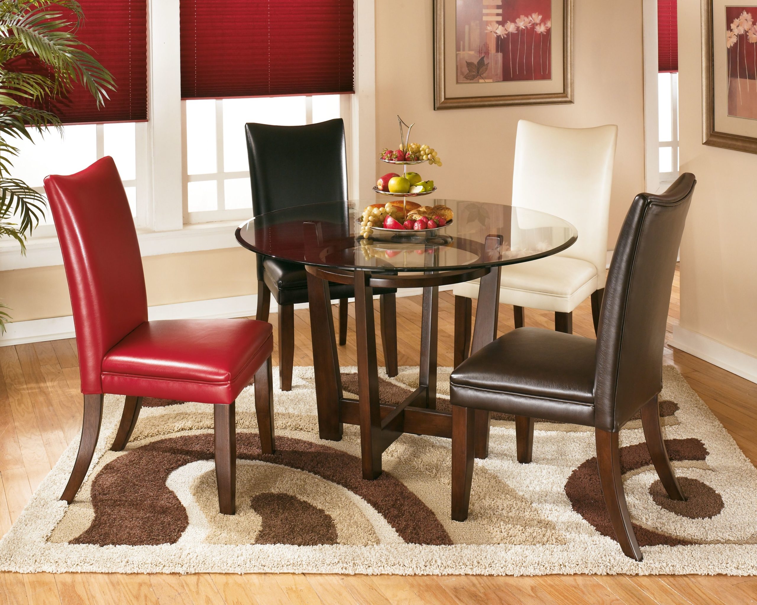Charrell Medium Brown Round Dining Room Table EZ Furniture Sales