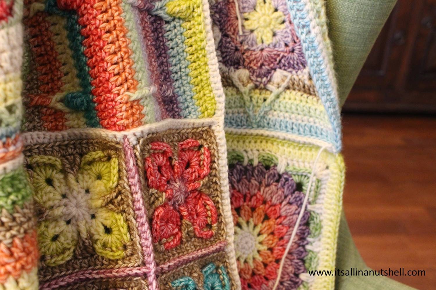 Joining Demelza blanket It's all in a Nutshell Crochet