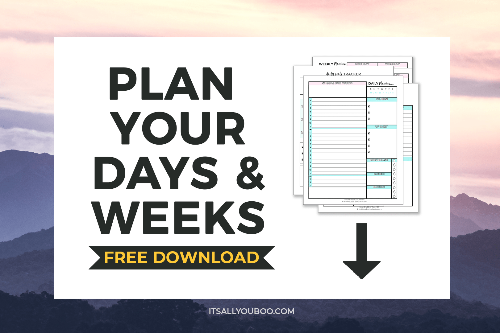 Plan Your Days & Weeks FREE Printable