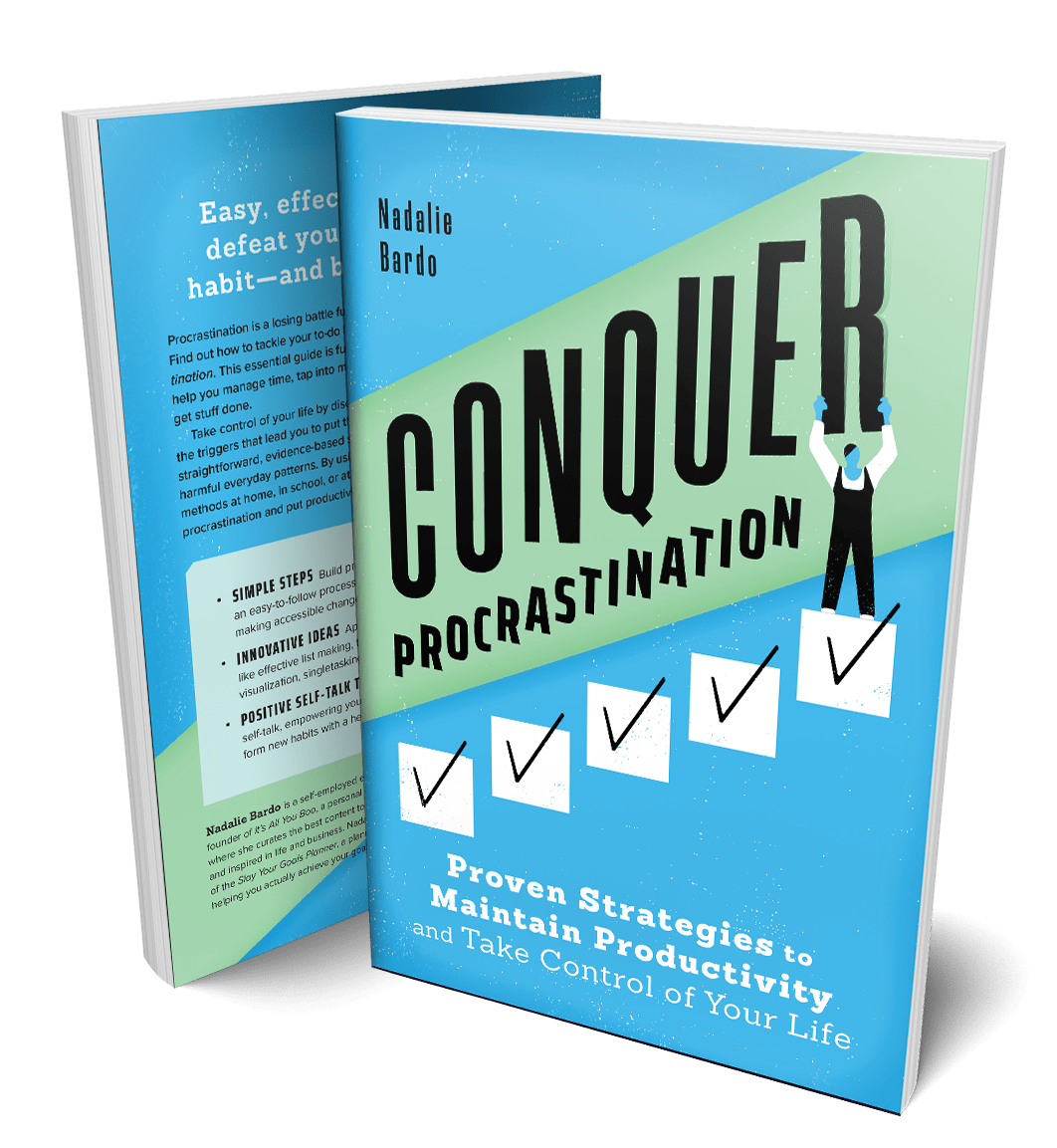 Conquer Procrastination Book Cover and Back.